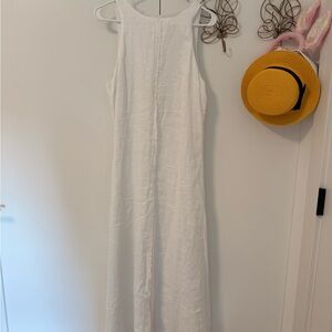 NWT DISSH White Linen High Neck Maxi Dress